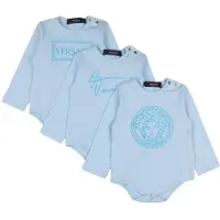 Versace Gåvoset - Bodies l/ä - 3-pack - Ljusblå - - 12-18 mån - Body L/Ä