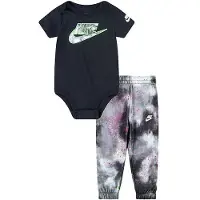 Nike Byxor/Body k/ä - Batikfärgat - 3-pack - Svart - - 6 mån - Body K/Ä