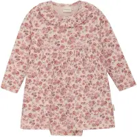 Minymo Klänningsbody l/ä - Rib - Peach Torka - - 56 - Body L/Ä