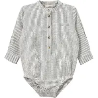 Sofie Schnoor Skjortbody l/ä - White Black Striped - - 1½ år (86) - Body L/Ä