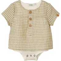 Lil´ Atelier Lil' Atelier Skjortbody k/ä - NbmHanson - Sage m. Rutor - - 56 - Body K/Ä