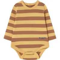Tiny Cottons Body l/ä - Ränder - Soft Yellow - - 12 mån - Body L/Ä
