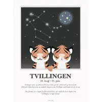 Kids by Friis Affisch - Zodiac - Tvillingar - - One Size - Affisch
