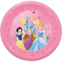 Decorata Party Plastplattor - 4-pack - 21 cm - Princess Lev - - One Size - Tallrik