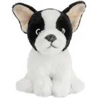 Living Nature Gosedjur - 17x9 cm - Fransk Bulldog Valp - Vit/Sva - - One Size - Gosedjur