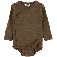 Joha Omlottbody l/ä - Ull/Silke - Brun Mererad - - 40 - Body L/Ä
