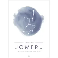 Citatplakat Affisch - A3 - Constellation - Jungfrun - Blå - - One Size - Affisch