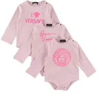 Versace Gåvoset - Body l/ä - 3-pack - Rosa - - 12-18 mån - Body L/Ä