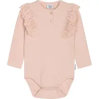 Hust and Claire Body l/ä - Rib - Belize - Peach Dust m. Volanger - - 1 år (80) - Body L/Ä