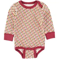 Katvig Body l/ä - Röd m. Äpplen - - 56 - Body L/Ä