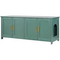 Vevor Kattlåda för 2 katter, Dold kattlåda med dubbla rum, Träskåp för kattlådan passar de flesta av kattlådan, 122 cm L x 46 cm B x 49 cm H, Grå