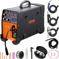 Vevor MIG-svets 200 Amp MIG TIG-bågsvets 3-i-1-svetssvetsmaskin 220V TIG-svets Lift-bågsvets MMA-pinne IGBT DC-invertersvets digital display kombinationssvetsmaskin