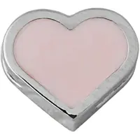 Design Letters Enamel Heart Charm Silver Nude