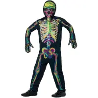Smiffys Maskeradkläder - Glow In The Dark Skeleton - Multi - - 4-6 år (104-116) - Maskeradkläder