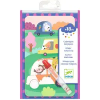 Djeco Magic Coloring - På Road - - One Size - Målarbok