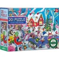Eeboo Pussel - 20 Delar - 28x38 cm - Skogsvinter - - One Size - Pussel
