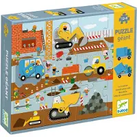 Djeco Pussel - 17 Delar - Byggarbetsplats - - One Size - Pussel