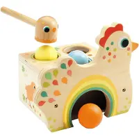 Djeco Hammarleksak - Höna - Tapatou - - One Size - Tumlingdjur