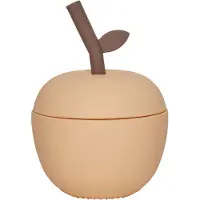 OYOY Mugg m. Sugrör - Apple - Silikon - Peach - - One Size - Mugg