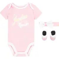 Jordan Gåvoset - Tofflor/Mössa/Body k/ä - Rosa/Vit - - 6-12 mån - Body K/Ä