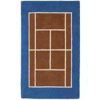 OYOY Filt - Tennis Filt - 150x88 cm - Caramel/Optik Blue - - One Size - Filt