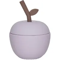 OYOY Mugg m. Sugrör - Äpple - Silikon - Lavender - - One Size - Mugg
