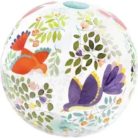 Djeco Badboll - 35 cm - Blommor &amp; Fåglar - - One Size - Badboll