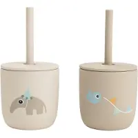Done by Deer Koppar m. Sugrör - 120 ml. - 2-pack - Celebration - - - One Size - Mugg