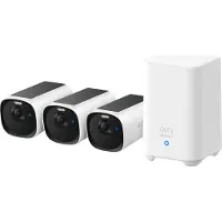 Eufy eufyCam E40 3-Cam Kit + HomeBase S280, IP-säkerhetskamera, Utomhus, Kabel & Trådlös, Vägg, Svart, Vit, Projektil (form)