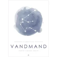 Citatplakat Affisch - A3 - Constellation - Vattumannen - Blå - - One Size - Affisch