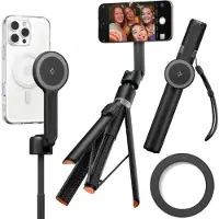 Spigen Tripod Selfie Stick (Magfit) | S581W, Smartphone, Svart, Varje varumärke, Gjuten aluminium, 27,8 cm, 168,5 cm