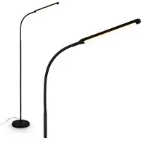 Briloner LED golvlampa Mura, dimbar, Svart, Vardagsrum / matsal, Syntetmaterial, Modern, LED-golvlampa