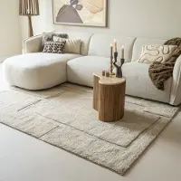 Studio Clarice Ullmatta | Judith Pebble greige hos Volero | 200x290cm | Ull | Enfärgad | Rektangulär | Hög lugg
