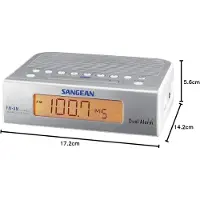Sangean Atomic 05, Klockradio, AM, FM, Orange, Silver
