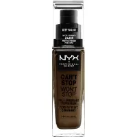 Nyx Can't Stop Won't Stop 24-Hour Foundation Flytande foundation 30 ml Nr. 22.7 - Deep Walnut