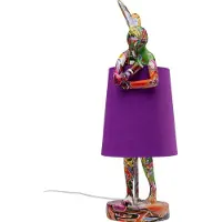Kare Design bordslampa Animal Rabbit, Violett / rosa / rosè, Vardagsrum / matsal, Textil / tyger / siden, Design, Bordslampa