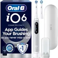 Oral-B Oral B - iO6 Electric Toothbrush - Grey - 2 Brush Heads, Premium Travel Case
