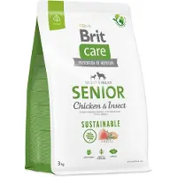 Brit Care Sustainable Senior kyckling insekt för äldre hundar med kyckling och insekter 3 kg
