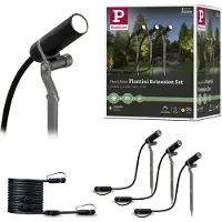 Paulmann Plug & Shine Plantini 3000K 3-delat tillägg Plantini, dimbar, Svart, Aluminium / grå / zink, Modern