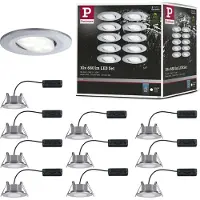Paulmann LED-badrumsbelysning inbyggnad Set 10 st 60 W Krom (matt)