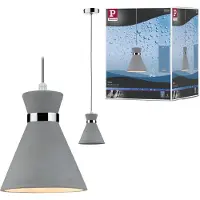 Paulmann Verve 70890 Pendellampa LED E27 20 W Betonggrå, Krom