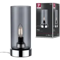 Paulmann Bordslampa Moval, Aluminium / grå / zink, Vardagsrum / matsal, Glas, Modern, Bordslampa