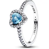 Pandora Timeless Elevated Light Blue Heart ring 198421C10-60