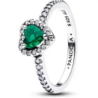 Pandora Timeless Elevated Royal Green Heart ring 198421C07-48