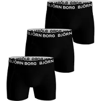 Björn Borg Boxershorts i Stretchig Bomull 3-Pack Svart Storlek