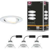 Paulmann 93875 Coin Slim LED-inbyggnadsbelysning Set 3 st LED LED fast installerad 18 W Matt vit