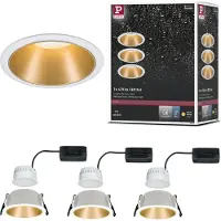Paulmann 93406 Cole Coin Inbyggnadsbelysning Set 3 st LED 6.50 W Vit, Guld