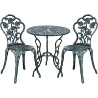 Casa.pro Vintage caféset bord och 2 stolar grön [casa.pro]