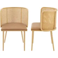 En.casa Stol Flen set om 2 metall rotting 75x52x49 cm trämönster []