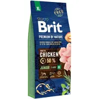 Brit Premium by Nature Junior Extra Large XL 15 kg + våtfoder med fjäderfä 6x1240 g